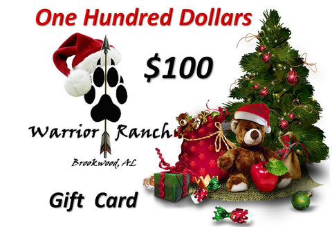 Warrior Ranch $100 Gift Card